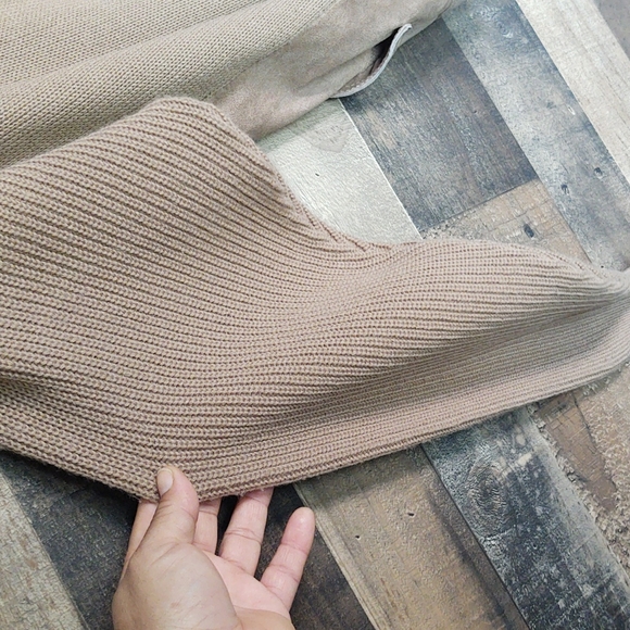 Vintage Setiage Made in Italy suede and Knit sweater Cardigan Jacket sz Med wom - Picture 16 of 17